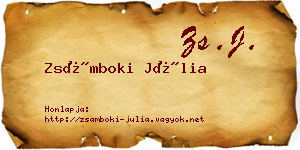 Zsámboki Júlia névjegykártya