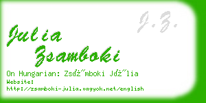 julia zsamboki business card